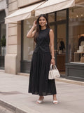Black Sleeveless Button Front Co-Ord Set