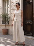 Ivory Sleeveless Button Front Co-Ord Set
