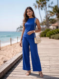 Royal Blue Sleeveless Bow Back Co-Ord Set