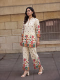 Ivory Floral Printed Kurta Co-Ord Set