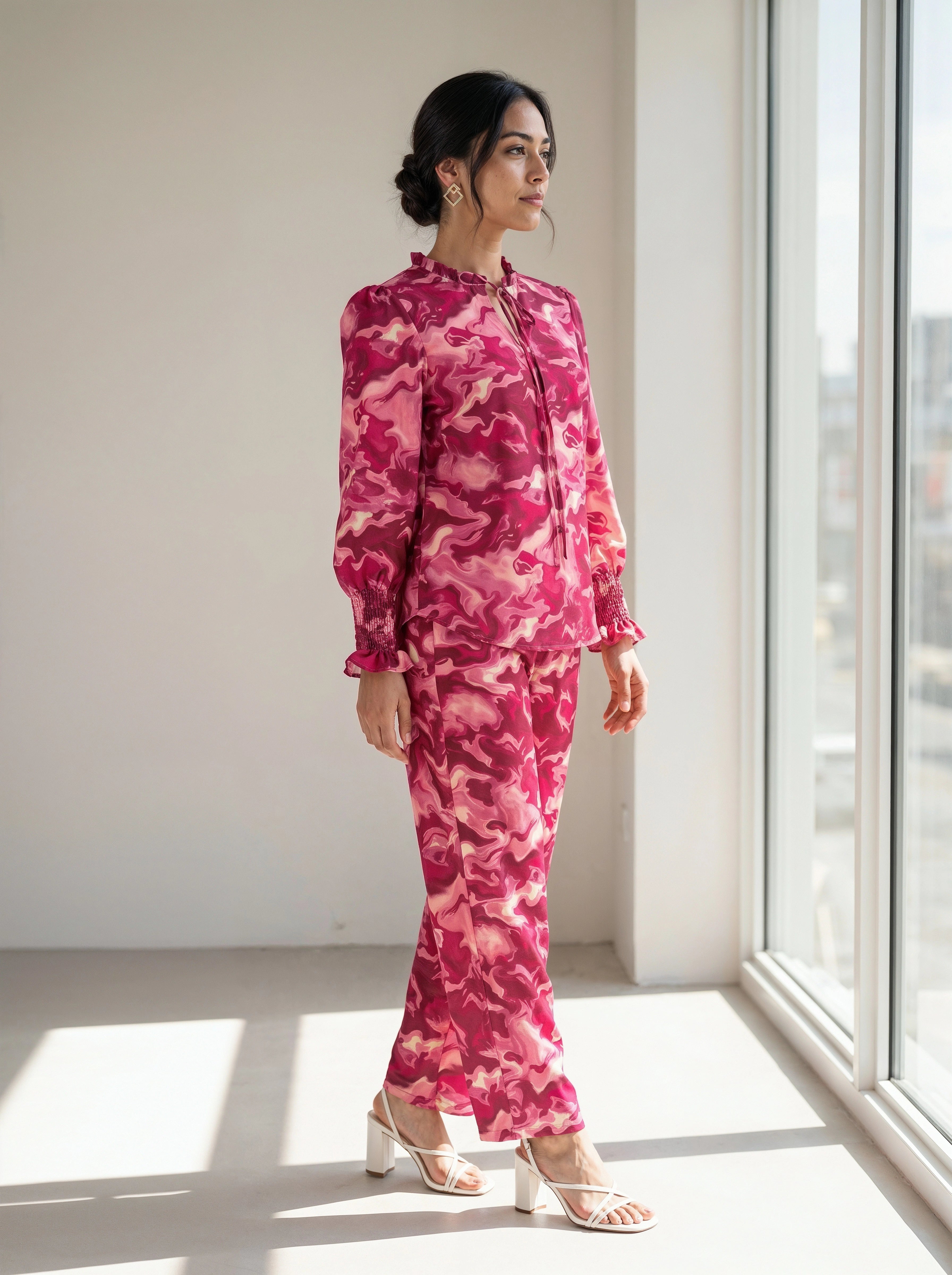 Pink Abstract Printed Co-Ord Set