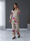 Beige Floral Printed Co-Ord Set