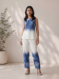 Blue Patchwork Print Sleeveless Co-Ord Set