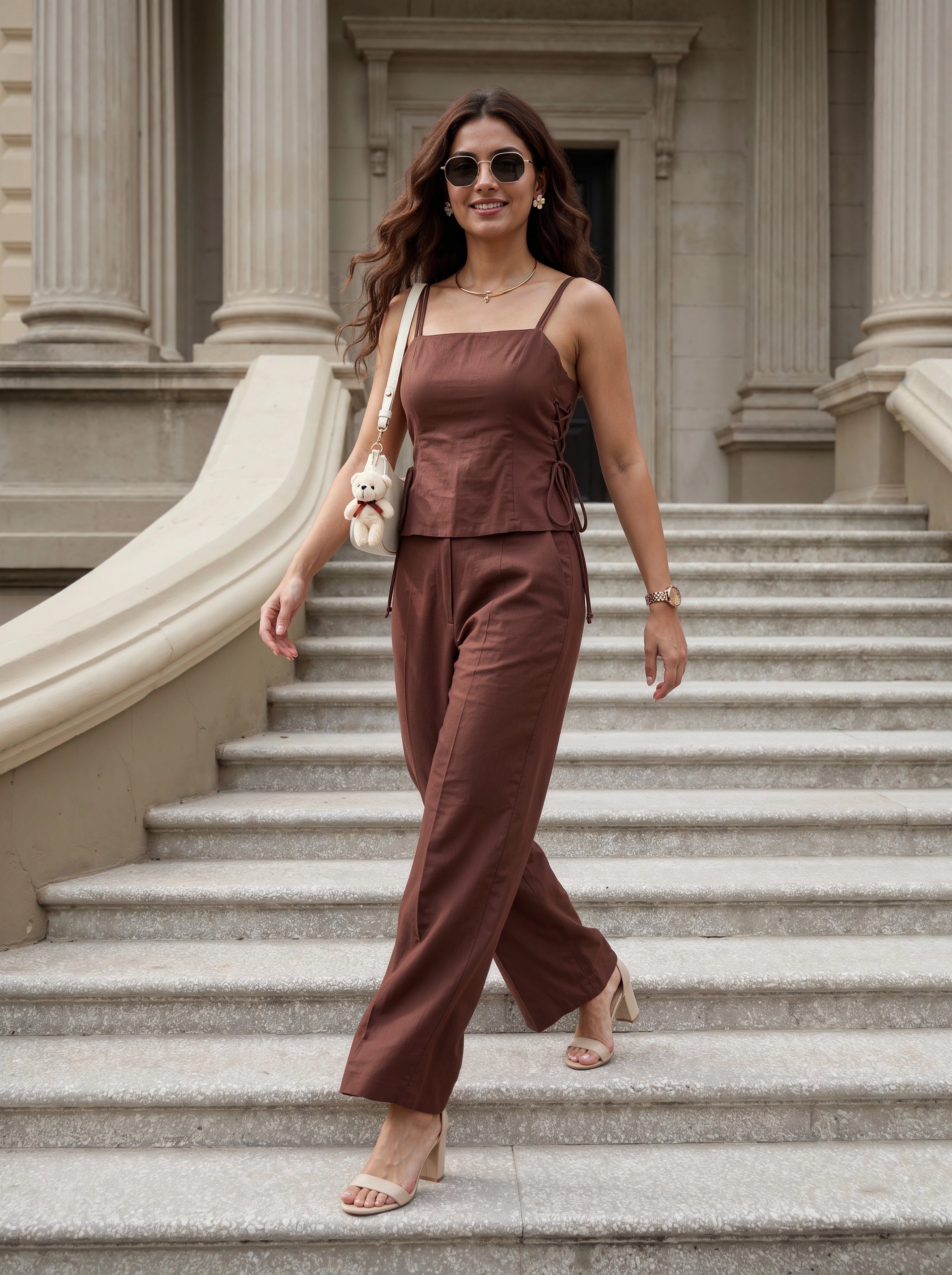 Mocha Muse Wide-Leg Co-Ord Set