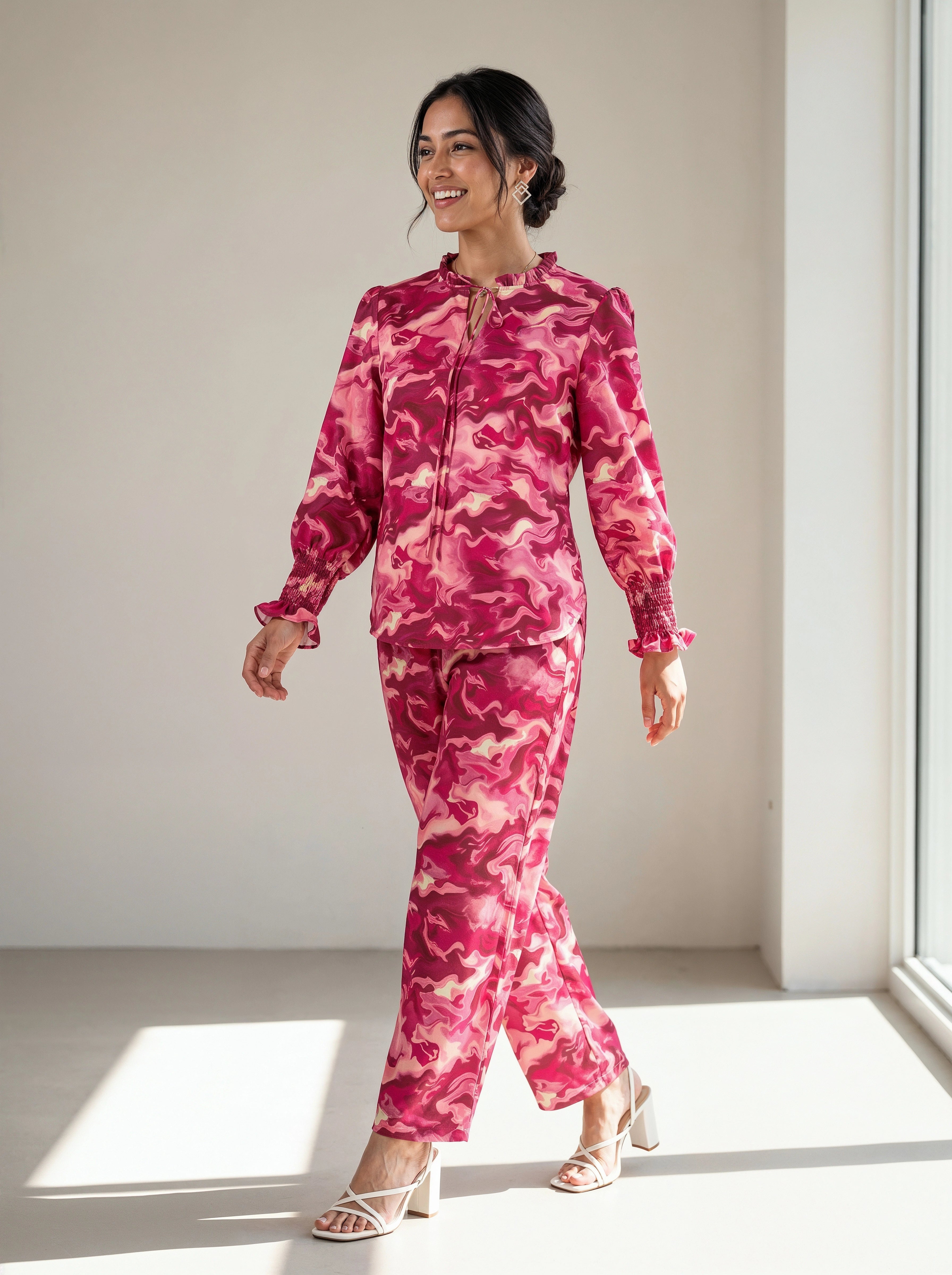 Pink Abstract Printed Co-Ord Set