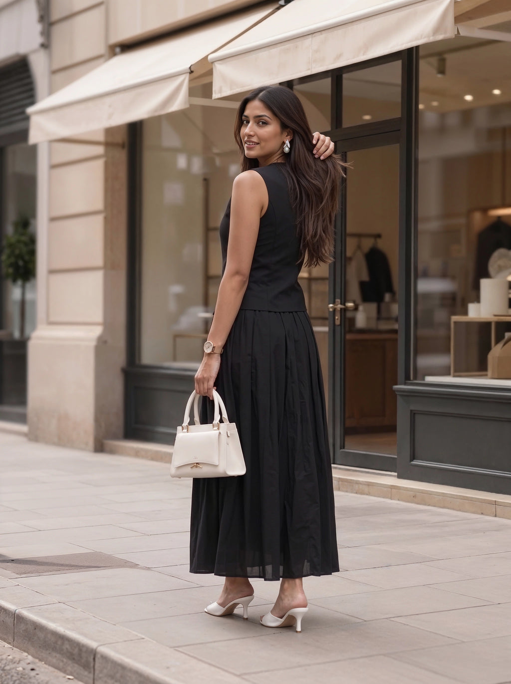 Black Sleeveless Button Front Co-Ord Set