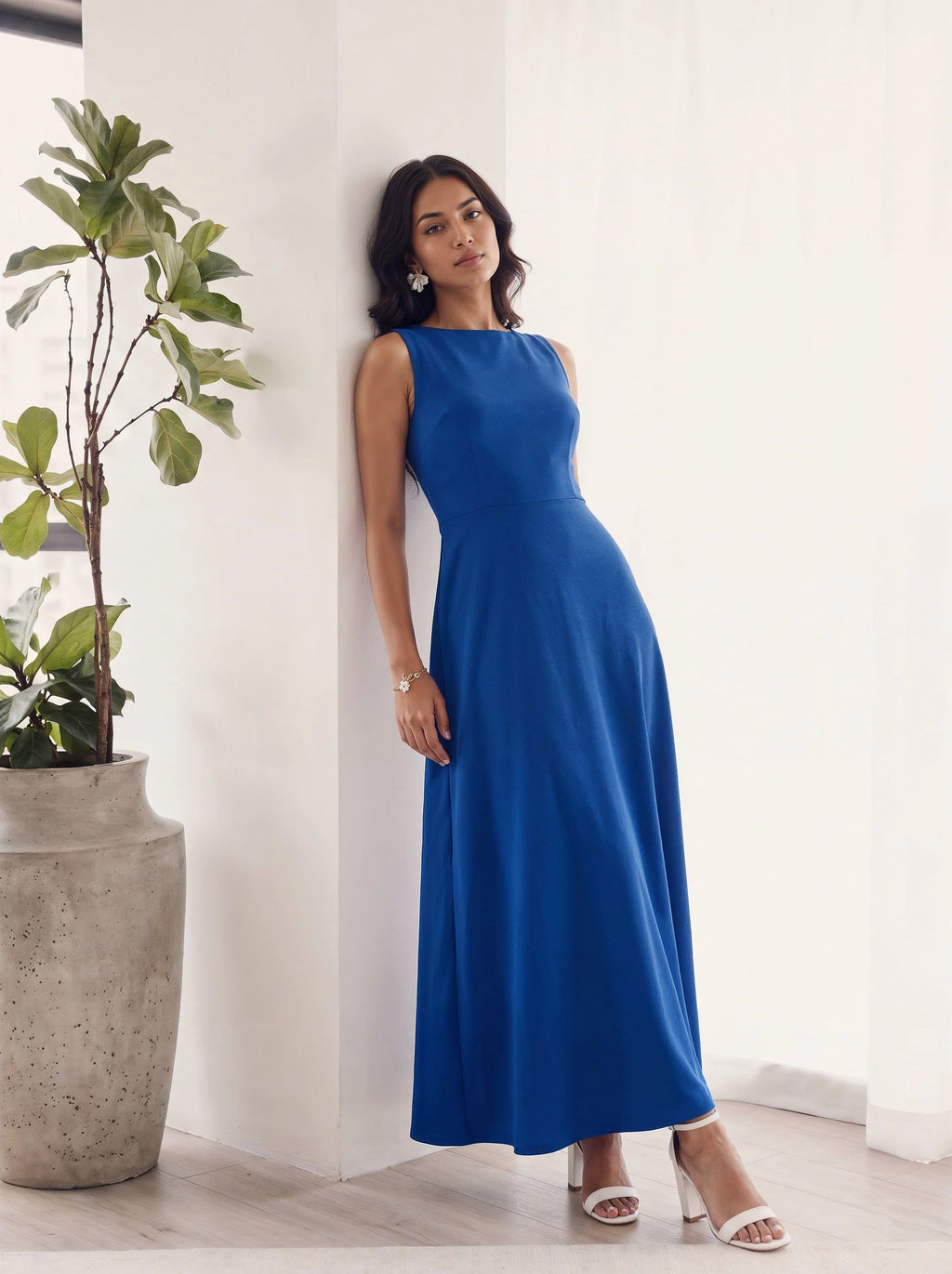 Royal Blue Sleeveless Maxi Dress