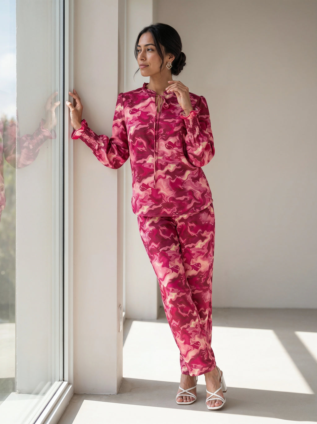 Pink Abstract Printed Co-Ord Set