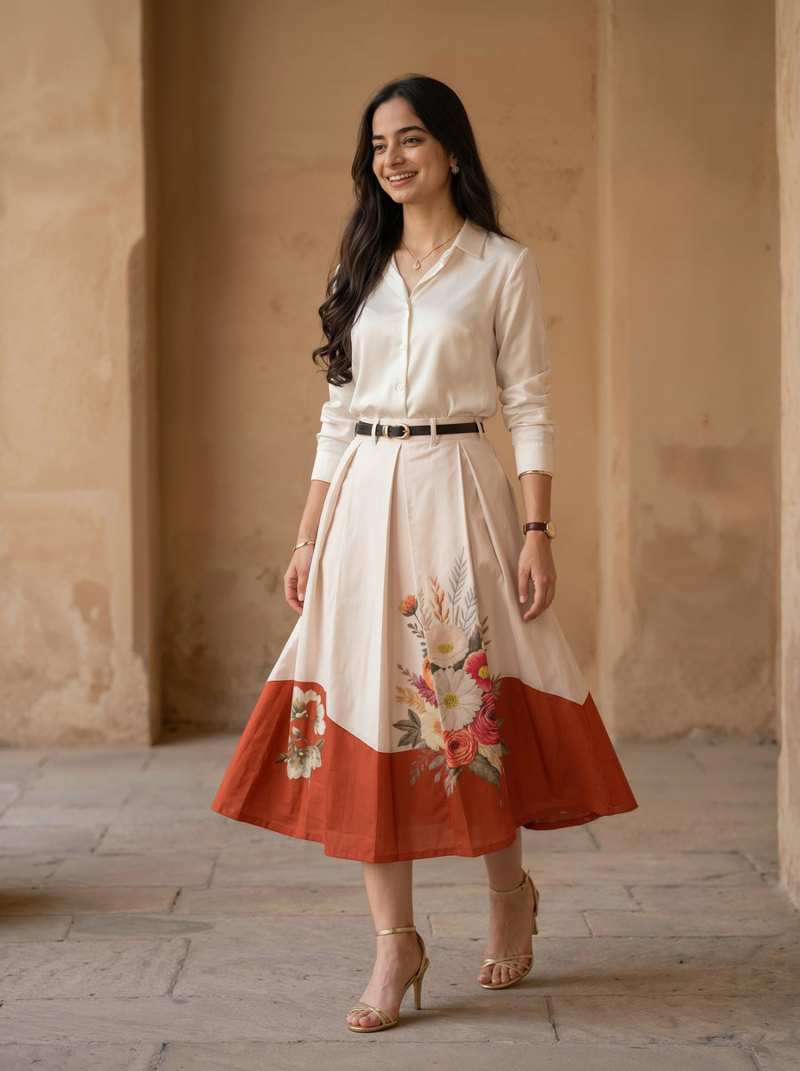 Worn with the Orange Floral Women Skirt