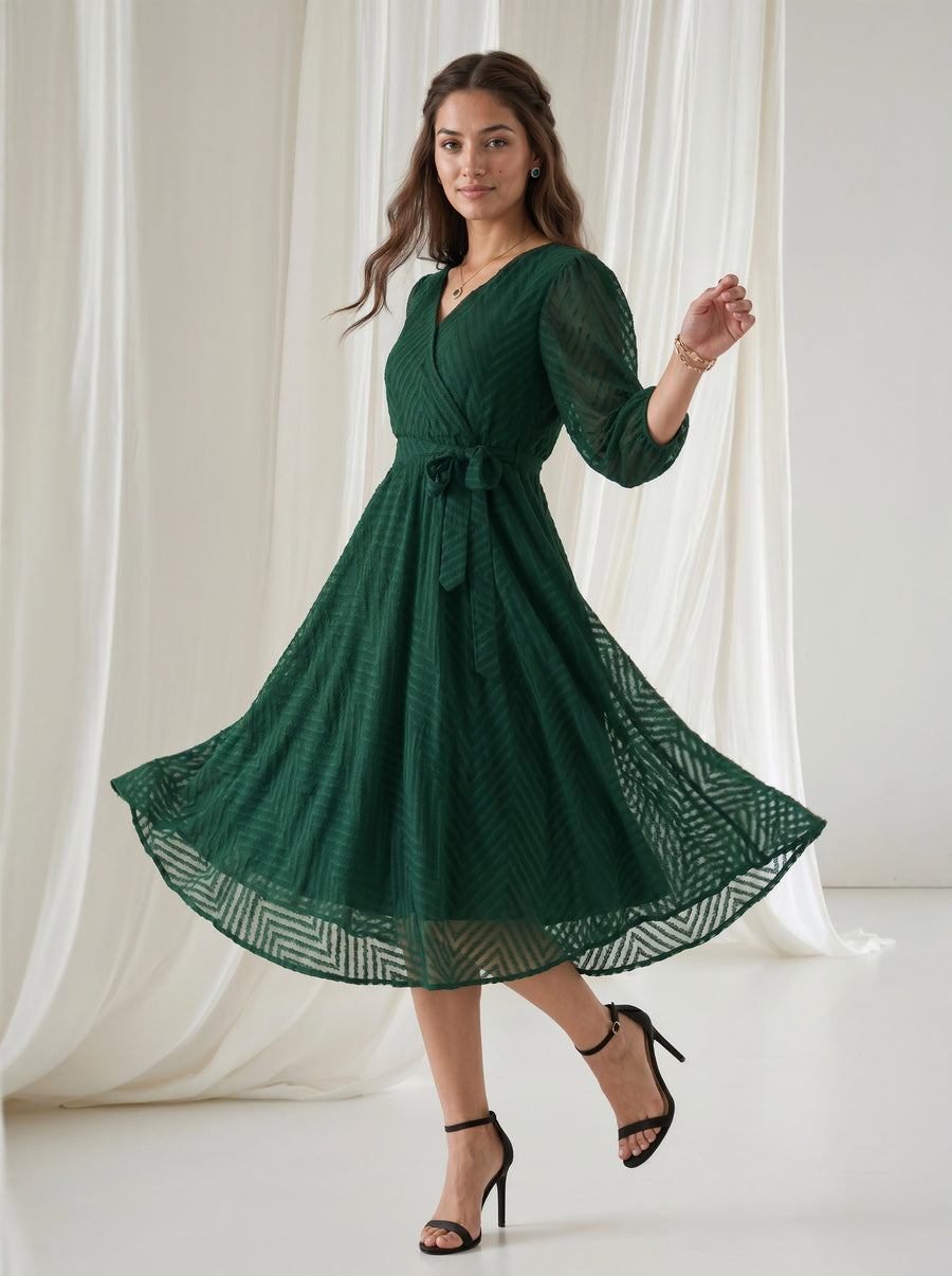 Worn with the Emerald Grace Wrap Midi Dress