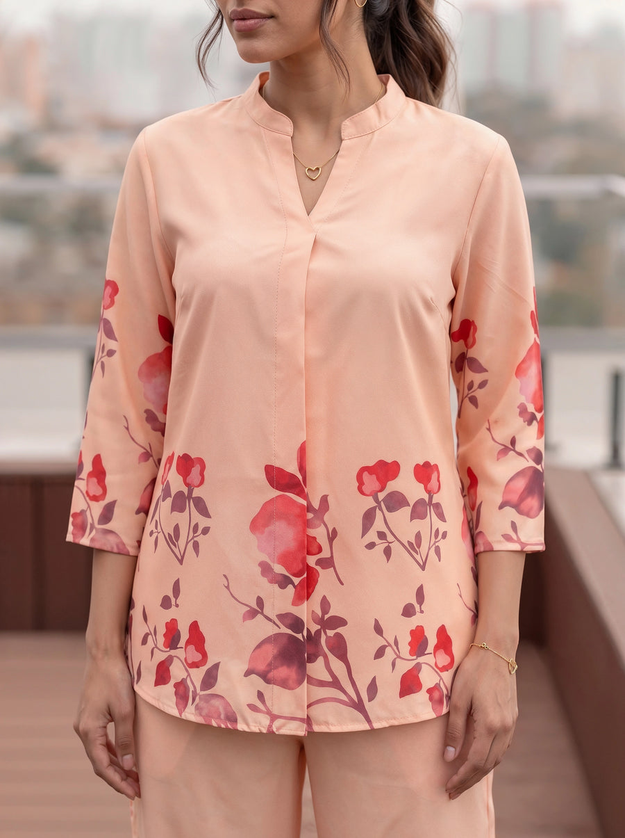 Worn with the Peach Floral Printed Co-Ord Set