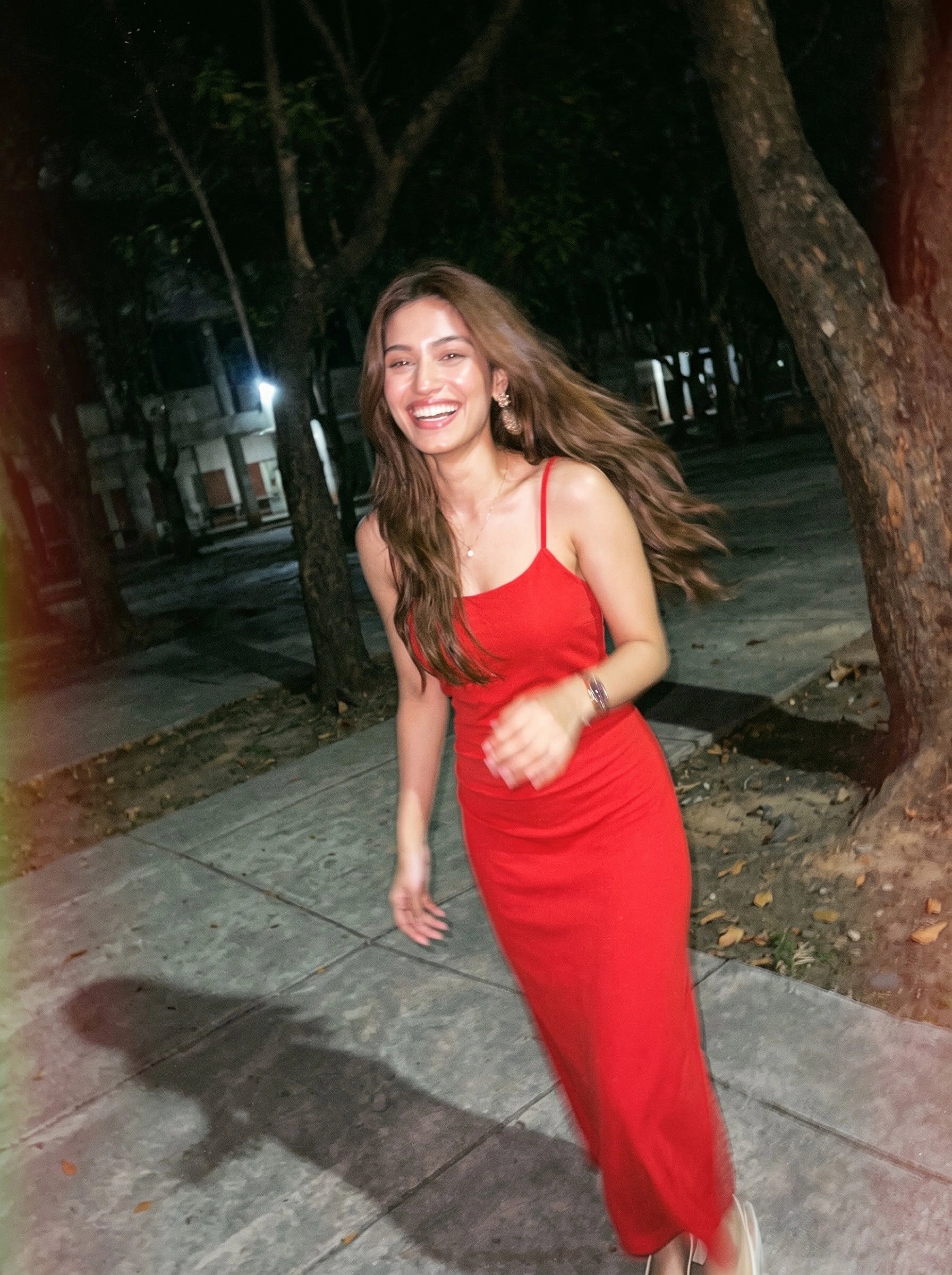 Red Strappy Ruched Maxi Dress