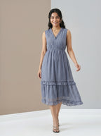 Pastel Summer Blue Dress with White Background