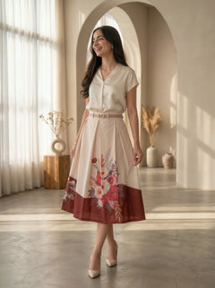 Women Floral Printed Midi Skirt