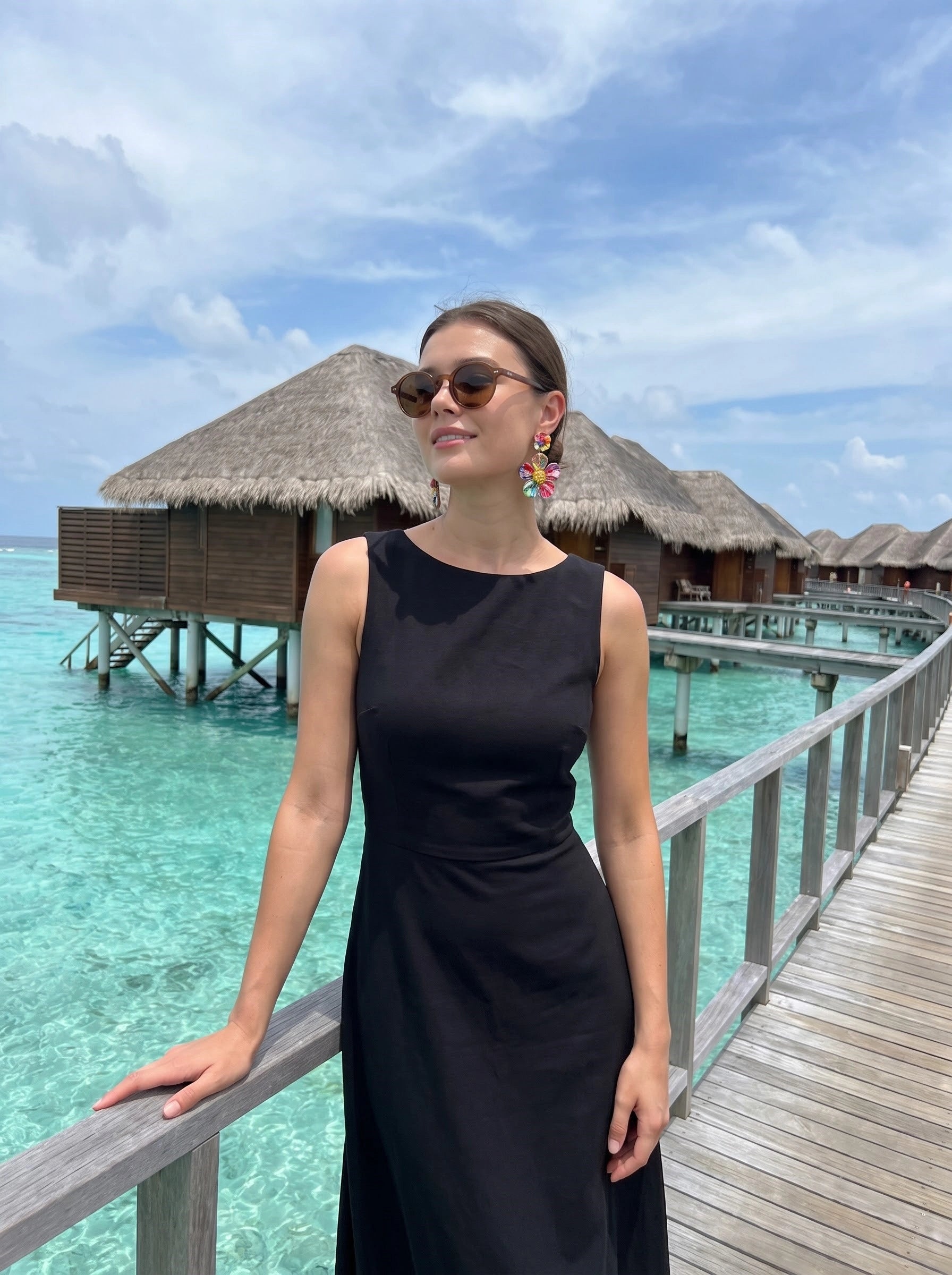 Black Open Back Evening Maxi Dress